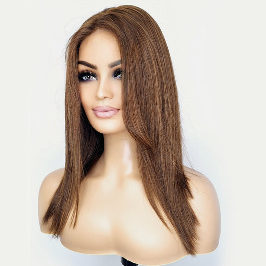 Elizabeth Wig - 18" - Silk Top - Copper Brown