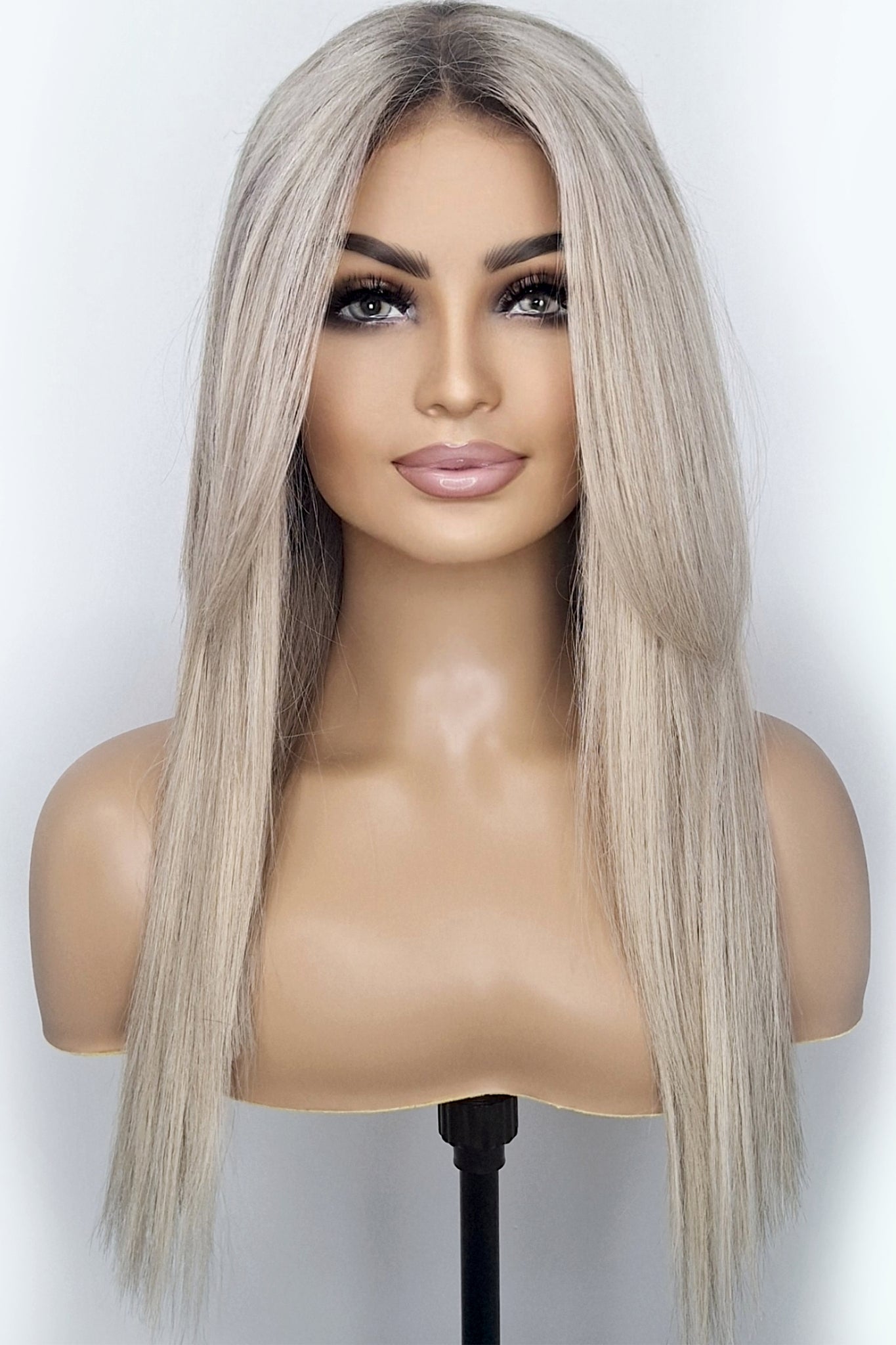 Loretta Wig - 22" - Ash Blonde with Dark Roots