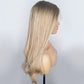 Sophia Wig - 22" - European Human Hair - Platinum Blonde with Dark Roots